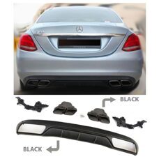 Diffusor C63 AMG Optik Auspuffblenden Schwarz Mercedes C-Klasse W205 S205 Avantgarde