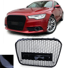 Grill RS6 Look Audi A6 C7 4G 2010-14 Schwarz Glanz Waben Gitter Kühlergrill