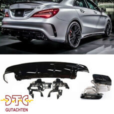 Diffusor CLA45 AMG Schwarz Glanz Auspuffblenden Mercedes CLA W117 C117 X117 + DTC CH-Gutachten