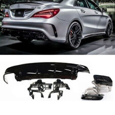 Diffusor CLA45 AMG Schwarz Glanz Auspuffblenden Mercedes CLA W117 C117 X117