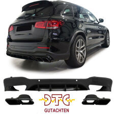 Diffusor GLC63 AMG Optik Auspuffblenden Schwarz Mercedes GLC SUV X253 Night Paket + DTC-Gutachten