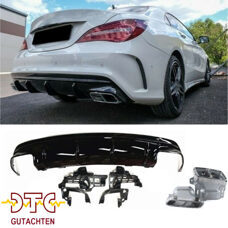 Diffusor CLA45 AMG Schwarz Glanz Auspuffblenden Chrom + DTC CH-Gutachten Mercedes CLA W117 C117 X117