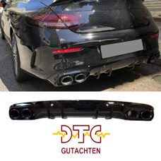 Diffusor C43 AMG Look Mit DTC Gutachten Auspuffblenden Schwarz Mercedes C-Klasse C205 Coupe