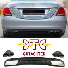 Diffusor C63 AMG Optik Auspuffblenden Schwarz DTC Gutachten Mercedes C-Klasse W205 S205 Avantgarde