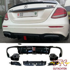 Diffusor BB Look Auspuffblenden Schwarz MIT DTC CH-Gutachten Mercedes E-Klasse W213 E43 E53 E63 AMG