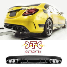 Diffusor Edition 1 C63 AMG Facelift Optik Auspuffblenden Schwarz CH-Gutachten Mercedes C-Klasse W205 S205