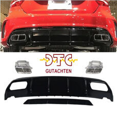 Diffusor A45 AMG DTC Gutachten Schwarz Auspuffblenden Chrom Mercedes A-Klasse W176 12-18