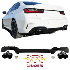 Diffusor P-Type 4-Rohr DTC CH-Gutachten Schwarz Glanz Endrohre  Auspuffblenden BMW 3er G20 G21 320i 320d