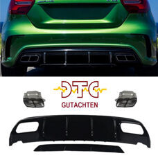 Diffusor A45 AMG DTC Gutachten Schwarz Glanz Night Paket Auspuffblenden Mercedes A-Klasse W176 12-18