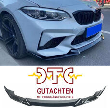 Frontlippe CS Type Schwarz Glanz BMW M2 F87 Competition M2C Frontspoiler FUSSGÄNGERSCHUTZ DTC CH-GUTACHTEN