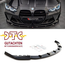 Frontspoiler V.3 Maxton Schwarz Glanz Gutachten Fussgängerschutz BMW M4 G82 G83 M3 G80 G81 Frontlippe