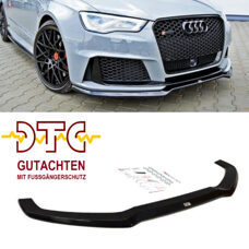 Frontspoiler V1 Maxton Schwarz Glanz Gutachten Fussgängerschutz Audi RS3 8V 15-16 Frontlippe