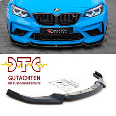 Frontspoiler V.2 Maxton BMW M2 Competition F87 Schwarz Glanz Gutachten Fussgängerschutz Frontlippe