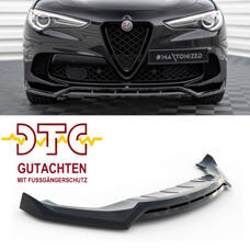 Frontspoiler V.1 Alfa Romeo Quadrifoglio Mk1 Maxton Schwarz Glanz CH-Gutachten Fussgängerschutz Frontlippe