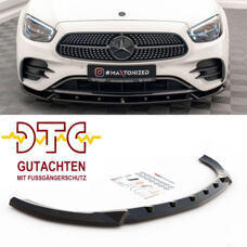 Frontspoiler V.2 Mercedes-Benz W213 E43 E53 AMG Maxton Schwarz Glanz CH-Gutachten Fussgängerschutz