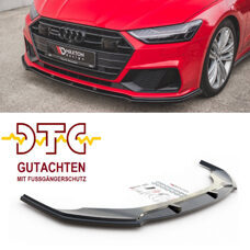 Frontspoiler V.2 Maxton Schwarz Glanz Gutachten Fussgängerschutz Audi A7 C8 S-Line S7