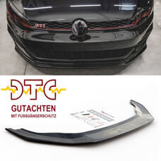 Frontlippe V.1 Maxton VW GOLF 7 GTI TCR 2019 Schwarz Glanz Gutachten Fussgängerschutz Frontspoiler