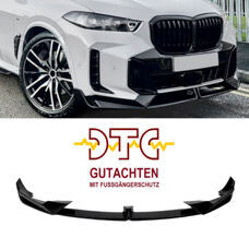 Frontspoiler Schwarz Glanz BMW X5 G05 LCI M-Paket Facelift ab 2023 + DTC GUTACHTEN FUSSGÄNGERSCHUTZ