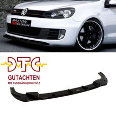 Frontlippe V.1 Maxton Schwarz Glanz Gutachten Fussgängerschutz VW Golf 6 GTI Frontspoiler