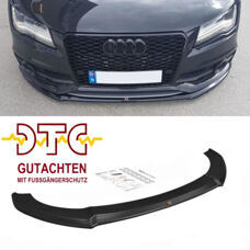 Frontspoiler V.1 Audi A7 C7 S7 S-Line Vorfacelift Maxton Schwarz Glanz DTC Gutachten Fussgängerschutz