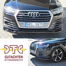 Frontspoiler V.1 Audi Q7 MK2 S-Line SQ7 Maxton Schwarz Glanz CH-Gutachten Fussgängerschutz