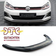 Frontlippe V.2 Maxton VW GOLF 7 GTI Facelift Schwarz Glanz Gutachten Fussgängerschutz Frontspoiler