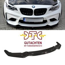 Frontspoiler FD1 Maxton Schwarz Glanz Gutachten Fussgängerschutz BMW M2 F87 Frontlippe