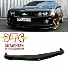 Frontspoiler V.1 Chevrolet Camaro 5 SS Maxton Schwarz Glanz CH-Gutachten Fussgängerschutz Frontlippe