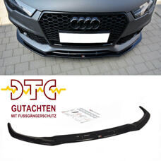 Frontspoiler V.1 Audi RS7 C7 Facelift Maxton Schwarz Glanz DTC Gutachten Fussgängerschutz