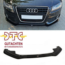 Frontspoiler V.1 Maxton Audi A5 8T S-Line S5 Vorfacelift Schwarz Glanz CH-Gutachten Fussgängerschutz