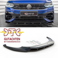 Frontlippe V.1 Maxton VW Tiguan R MK2 Facelift Schwarz Glanz Gutachten DTC Fussgängerschutz