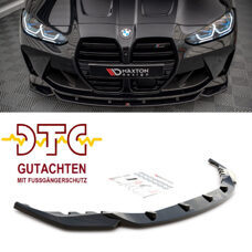 Frontspoiler V.2 Maxton Schwarz Glanz Gutachten Fussgängerschutz BMW M4 G82 G83 M3 G80 G81 Frontlippe