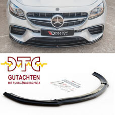 Frontspoiler V.2 Mercedes-Benz E63 E63S AMG W213 S213 Maxton Schwarz Glanz CH-Gutachten Fussgängerschutz