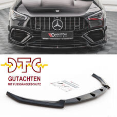 Frontlippe V.2 Mercedes A45 AMG Aero C118 Maxton Schwarz Glanz Gutachten Fussgängerschutz Frontspoiler