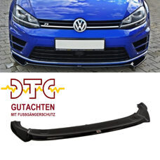 Frontlippe V.2 Maxton Schwarz Glanz Gutachten Fussgängerschutz VW Golf 7 R R-Line Vorfacelift