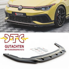 Frontlippe V.2 Maxton VW Golf 8 GTI Clubsport MK8 Schwarz Glanz Gutachten DTC Fussgängerschutz