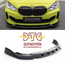 Frontspoiler V.7 Maxton Schwarz Glanz Gutachten Fussgängerschutz BMW 1er F40 M-Paket Frontlippe