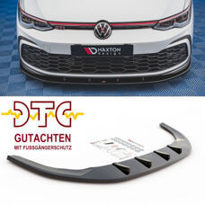 Frontspoiler V.1 Maxton VW Golf 8 GTI GTD R-Line MK8 Schwarz Glanz Gutachten DTC Fussgängerschutz