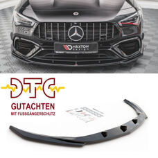 Frontspoiler V.3 Mercedes A45 AMG Aero C118 Maxton Schwarz Glanz Gutachten Fussgängerschutz Frontspoiler