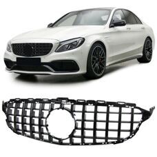 Grill GTR Look Mercedes C-Klasse W205 C205 S205 AMG C43 2014-18 Schwarz Glanz Panamericana