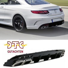 Diffusor S63 Look AMG Auspuffblenden Chrom Mercedes S-Klasse Coupe C217 Cabrio A217 + DTC Gutachten