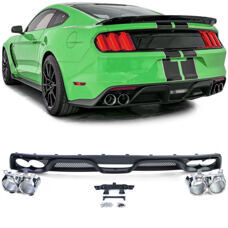 Heckdiffusor Shelby GT350 Look + Doppel Endrohren Ford Mustang 6 2014-17