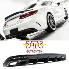 Diffusor S63 Look AMG Auspuffblenden Schwarz Mercedes S-Klasse Coupe C217 Cabrio A217 + DTC Gutachten