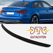 Heckspoiler Schwarz Glanz Audi A4 S4 B9 8W 15-23 Hecklippe Limousine + DTC CH-Gutachten