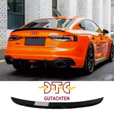 Heckspoiler S-Typ Audi A5 S5 RS5 F5 8W Sportback 4-Türig Schwarz Glanz Hecklippe + DTC CH-Gutachten