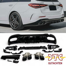 Diffusor C43 AMG Auspuffblenden Schwarz Night Paket Mercedes C-Klasse W206 + DTC CH-Gutachten