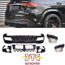 Diffusor GLE63 AMG Optik mit Auspuffblenden Schwarz Mercedes GLE W167 SUV + DTC CH-Gutachten