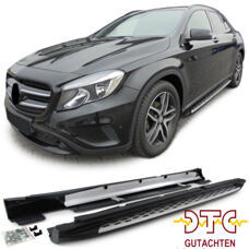 Trittbretter Schweller Alu Optik Mercedes GLA X156 13-20 Seitenschweller + DTC CH-Gutachten