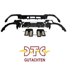 Diffusor P-Typ Schwarz Glanz 4-Rohr Endrohre Auspuffblenden Chrom BMW 3er G20 G21 + DTC CH-Gutachten