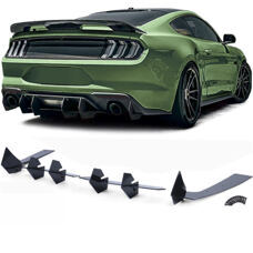 Diffusor CUP Ford Mustang GT MK6 ab 2014 Ansatz Schwarz Glanz Heckdiffusor